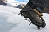 Miriam's sharp boot piercing the ice